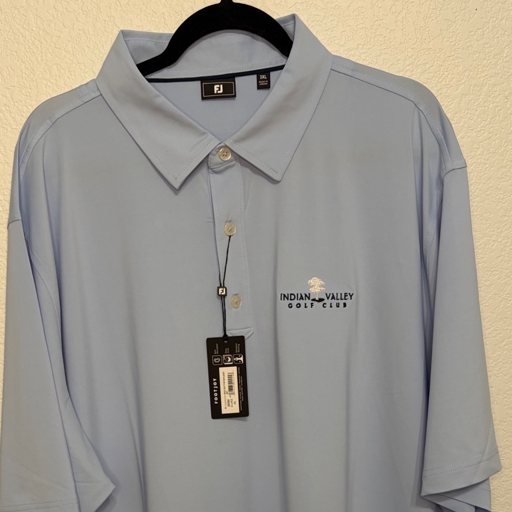 FootJoy Mens Sky Blue Indian Valley Golf Club Polo Shirt 3XL 28559 NWT - Picture 3 of 7